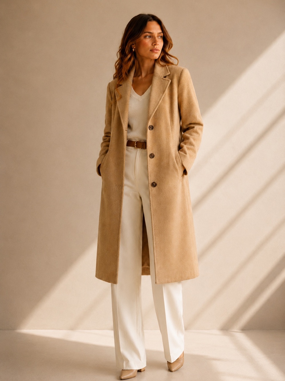 Old Navy Women's Camel Relaxed Fit Coat